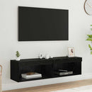 TV-møbelsæt 2 pcs Sort eg 60 x 30 x 30 cm Konstrueret træ