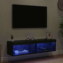 TV-møbelsæt 2 pcs Sort eg 60 x 30 x 30 cm Konstrueret træ