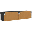TV-møbelsæt 2 pcs Sort eg 60 x 30 x 30 cm Konstrueret træ