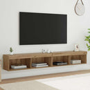 TV-møbelsæt med LED 2 pcs Artisan Egetræ 100 x 30 x 30 cm