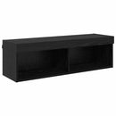 TV vægskab med LED Sort eg 100 x 30 x 30 cm Konstrueret træ
