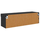 TV vægskab med LED Sort eg 100 x 30 x 30 cm Konstrueret træ