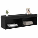 TV vægskab med LED Sort eg 100 x 30 x 30 cm Konstrueret træ