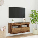 TV vægskab med LED Gammelt træ 80 x 30 x 40 cm Konstrueret træ