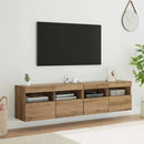 TV Væghylder med LED 2 pcs Artisan Egetræ 80 x 30 x 40 cm