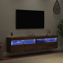 TV Væghylder med LED 2 pcs Artisan Egetræ 80 x 30 x 40 cm