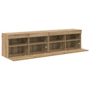 TV Væghylder med LED 2 pcs Artisan Egetræ 80 x 30 x 40 cm