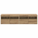 TV Væghylder med LED 2 pcs Artisan Egetræ 80 x 30 x 40 cm