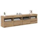 TV Væghylder med LED 2 pcs Artisan Egetræ 80 x 30 x 40 cm