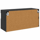 TV vægskab med LED Sort eg 80 x 30 x 40 cm Konstrueret træ