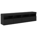 TV Væghylder 2 pcs Sort eg 80 x 30 x 40 cm Konstrueret træ