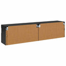 TV Væghylder 2 pcs Sort eg 80 x 30 x 40 cm Konstrueret træ