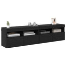 TV Væghylder 2 pcs Sort eg 80 x 30 x 40 cm Konstrueret træ
