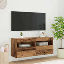 TV vægskab med LED Gammelt træ 100 x 30 x 40 cm Konstrueret træ