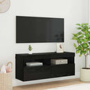 TV vægskab med LED Sort eg 100 x 30 x 40 cm Konstrueret træ
