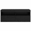 TV vægskab med LED Sort eg 100 x 30 x 40 cm Konstrueret træ
