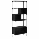 Bogreol Sort eg 76 x 33 x 188,5 cm Konstrueret træ