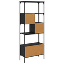 Bogreol Sort eg 76 x 33 x 188,5 cm Konstrueret træ