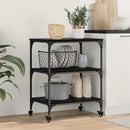 Køkkenvogn Sort eg 60 x 41 x 76 cm Konstrueret træ