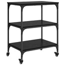 Køkkenvogn Sort eg 60 x 41 x 76 cm Konstrueret træ