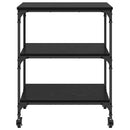 Køkkenvogn Sort eg 60 x 41 x 76 cm Konstrueret træ