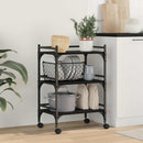 Køkkenvogn Sort eg 50 x 35 x 75.5 cm Konstrueret træ