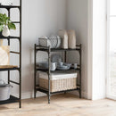 Køkkenvogn Sort eg 50 x 35 x 75.5 cm Konstrueret træ