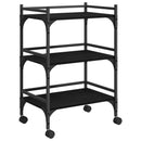Køkkenvogn Sort eg 50 x 35 x 75.5 cm Konstrueret træ