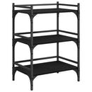 Køkkenvogn Sort eg 50 x 35 x 75.5 cm Konstrueret træ