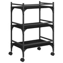 Køkkenvogn Sort eg 50 x 35 x 75.5 cm Konstrueret træ