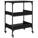 Køkkenvogn Sort eg 60 x 41 x 80.5 cm Konstrueret træ