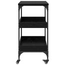 Køkkenvogn Sort eg 60 x 41 x 80.5 cm Konstrueret træ