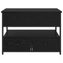 Sofabord med skuffe Sort eg 70 x 50 x 54,5 cm Konstrueret træ