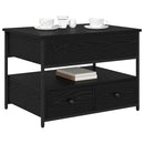 Sofabord med skuffe Sort eg 70 x 50 x 54,5 cm Konstrueret træ