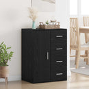 Sideboard med skuffe Sort eg 59 x 39 x 80 cm Konstrueret træ