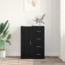 Sideboard med skuffe Sort eg 59 x 39 x 80 cm Konstrueret træ