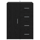 Sideboard med skuffe Sort eg 59 x 39 x 80 cm Konstrueret træ