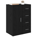 Sideboard med skuffe Sort eg 59 x 39 x 80 cm Konstrueret træ