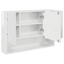 Spejlskab Høj gloss hvid 80 x 17 x 55 cm Konstrueret træ
