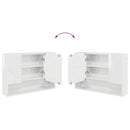 Spejlskab Høj gloss hvid 80 x 17 x 55 cm Konstrueret træ