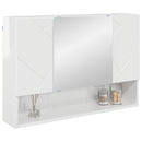 Spejlskab Høj gloss hvid 80 x 17 x 55 cm Konstrueret træ