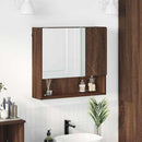 Spejlskab Vægmonteret Brun eg 59 x 17 x 55 cm Konstrueret træ