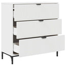 Sideboard med skuffe Hvid 79,5 x 33 x 82 cm Konstrueret træ