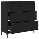 Sideboard med skuffe Sort 79,5 x 33 x 82 cm Konstrueret træ