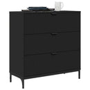 Sideboard med skuffe Sort 79,5 x 33 x 82 cm Konstrueret træ