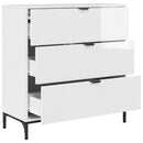 Sideboard Høj gloss hvid 79,5 x 33 x 82 cm Konstrueret træ