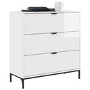 Sideboard Høj gloss hvid 79,5 x 33 x 82 cm Konstrueret træ