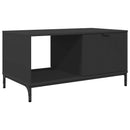 Sofabord med skuffe Sort eg 90 x 49 x 46 cm Konstrueret træ