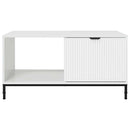 Sofabord Høj gloss hvid 90 x 49 x 46 cm Konstrueret træ
