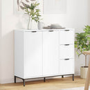 Sideboard med skuffe Hvid 89,5 x 33 x 82 cm Konstrueret træ